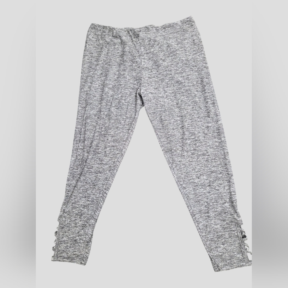 Leggings Ankle Lattice Pattern 2 Pair (1) Each Black & Gray Leggings PreLoved 3X - Picture 4 of 4